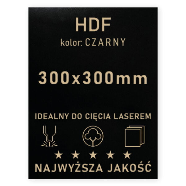 HDF 3mm formatka 300×300 Czarny