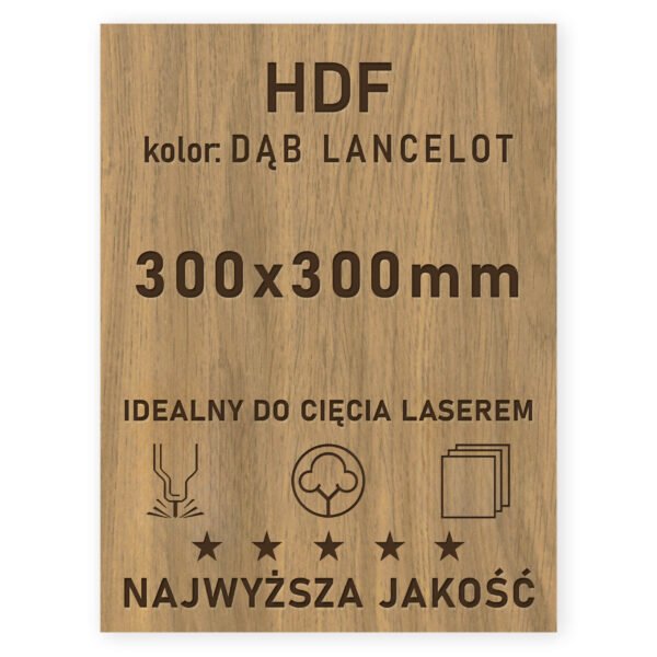 HDF 3mm formatka 300×300 Dąb Lancelot