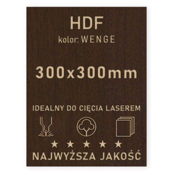 HDF 3mm formatka 300×300 Wenge