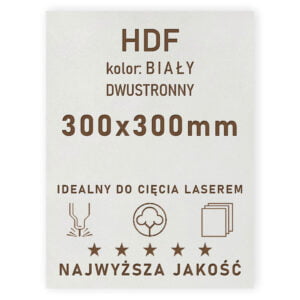 HDF 3mm formatka 300×300 Biały 2str
