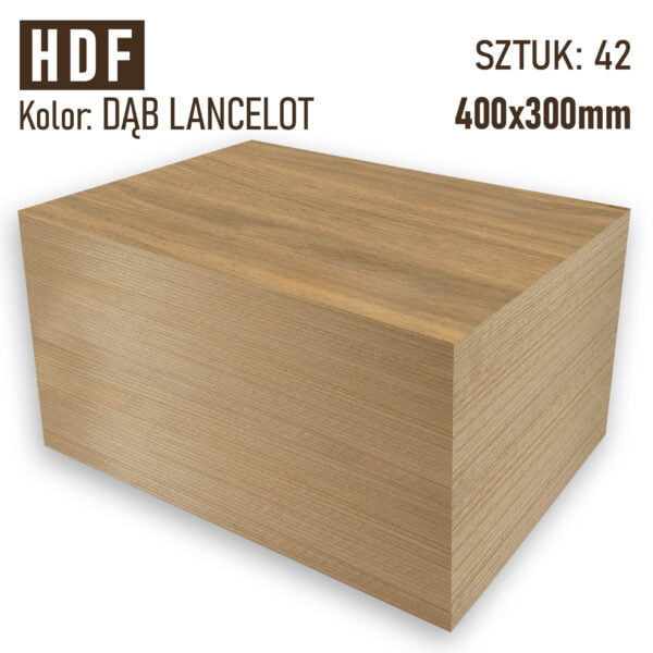 HDF 3mm Pakiet 42 formatek 400x300 Dąb Lancelot