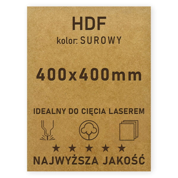 HDF 3mm formatka 400×400 Surowy