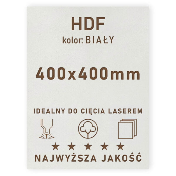 HDF 3mm formatka 400x400 Biały