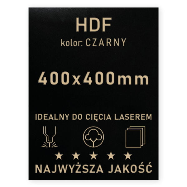 HDF 3mm formatka 400×400 Czarny