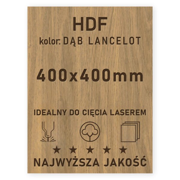 HDF 3mm formatka 400×400 Dąb Lancelot