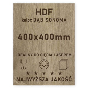 HDF 3mm formatka 400x400 Dąb Sonoma