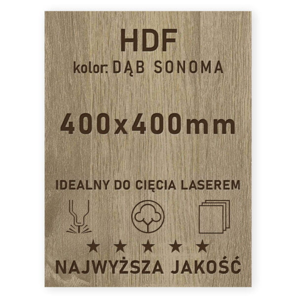HDF 3mm formatka 400x400 Dąb Sonoma