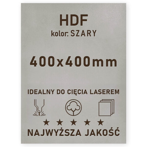 HDF 3mm formatka 400×400 Szary