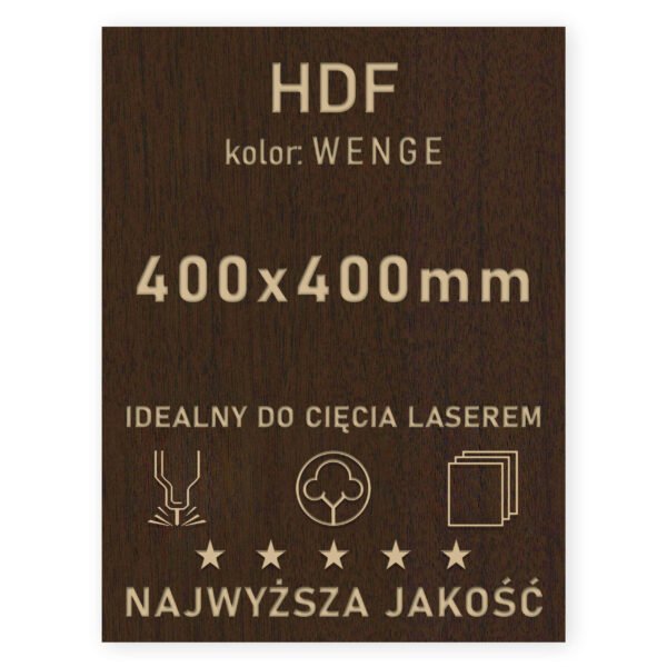 HDF 3mm formatka 400×400 Wenge