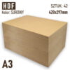 HDF 3mm Pakiet 42 formatek A3 Surowy