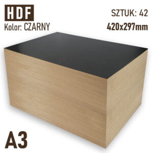 HDF 3mm Pakiet 42 formatek A3 Czarny