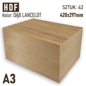 HDF 3mm Pakiet 42 formatek A3 Dąb Lancelot