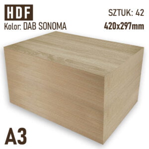 HDF 3mm Pakiet 42 formatek A3 Dąb Sonoma