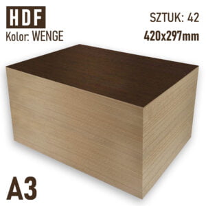 HDF 3mm Pakiet 42 formatek A3 Wenge