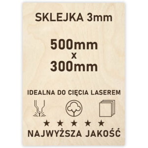 Sklejka 3 mm formatka 500×300 mm