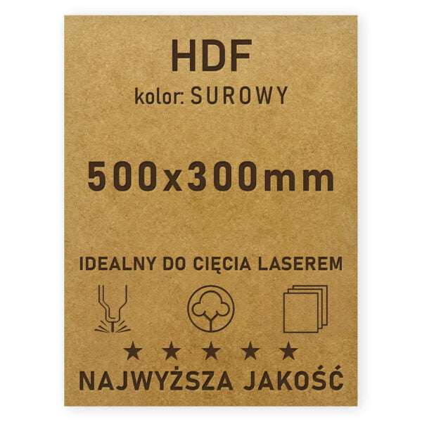 HDF 3mm formatka 500×300 Surowy
