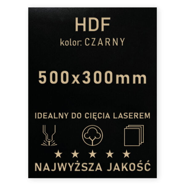 HDF 3mm formatka 500×300 Czarny