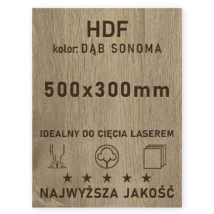 HDF 3mm formatka 500x300 Dąb Sonoma