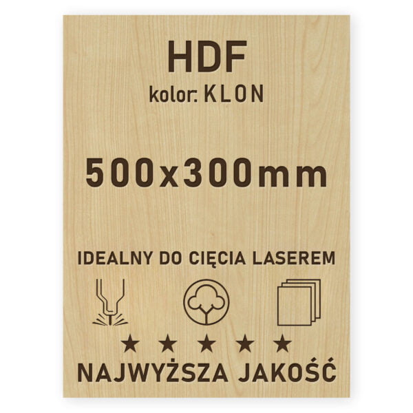 HDF 3mm formatka 500×300 Klon