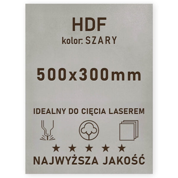 HDF 3mm formatka 500×300 Szary