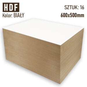 HDF 3mm Pakiet 16 formatek 600x500 Biały