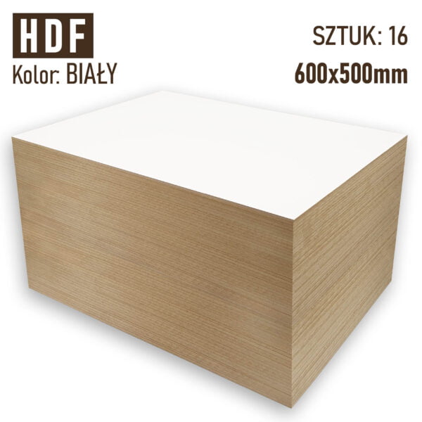 HDF 3mm Pakiet 16 formatek 600x500 Biały