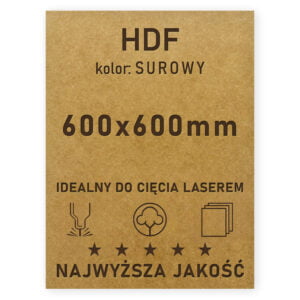 HDF 3mm formatka 600×600 Surowy