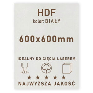 HDF 3mm formatka 600×600 Biały