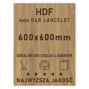 HDF 3mm formatka 600×600 Dąb Lancelot
