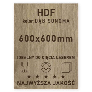 HDF 3mm formatka 600×600 Dąb Sonoma