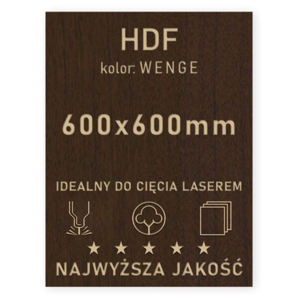 HDF 3mm formatka 600×600 Wenge