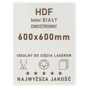 HDF 3mm formatka 600×600 Biały 2str