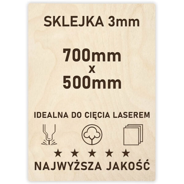 Sklejka 3 mm formatka 700×500 mm