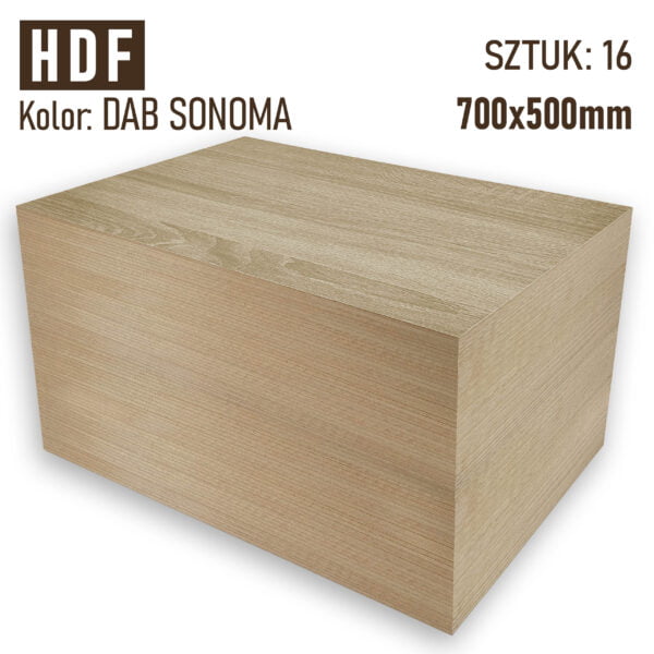 HDF 3mm Pakiet 16 formatek 700x500 Dąb Sonoma