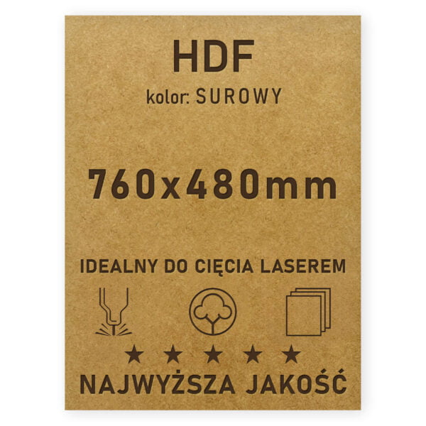 HDF 3mm formatka 760×480 Surowy