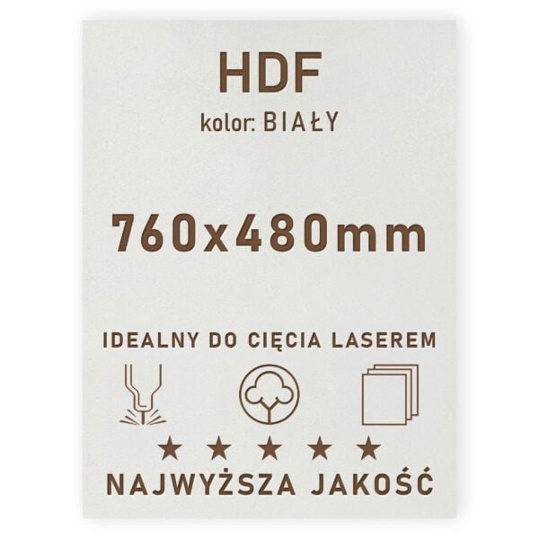 HDF 3mm formatka 760x480 Biały