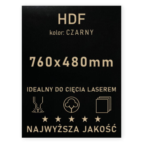 HDF 3mm formatka 760×480 Czarny