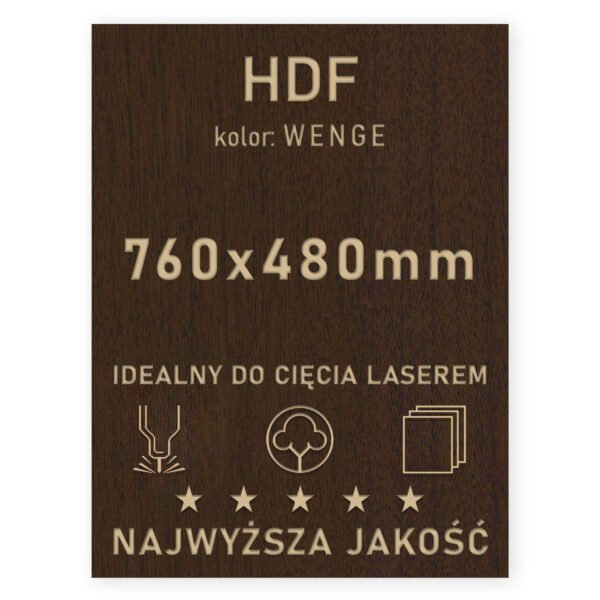 HDF 3mm formatka 760×480 Wenge