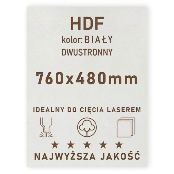 HDF 3mm formatka 760x480 Biały 2str