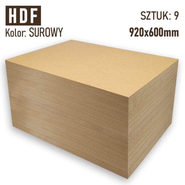 HDF 3mm Pakiet 9 formatek 920×600 Surowy